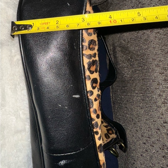 Fossil Black Leather w/ calf hair Leopard print - Picture 9 of 13